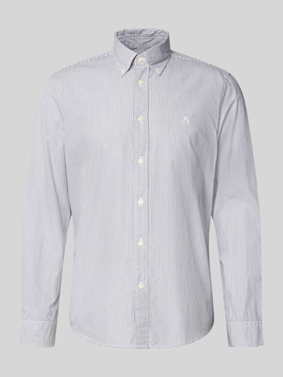 Produktfoto, Regular Fit Freizeithemd aus reiner Baumwolle von Marc O'Polo in fein gestreiftem Muster, Button-Down-Kragen, weiße Knöpfe
