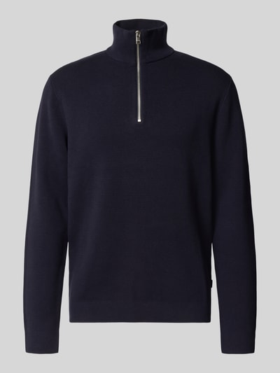 Jack & Jones Premium Troyer mit Label-Detail Modell 'MILANO' Dunkelblau 2