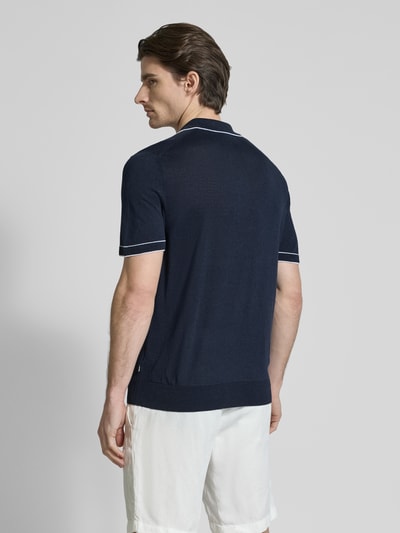 BOSS Regular Fit Poloshirt mit kurzem Reißverschluss Marine 5