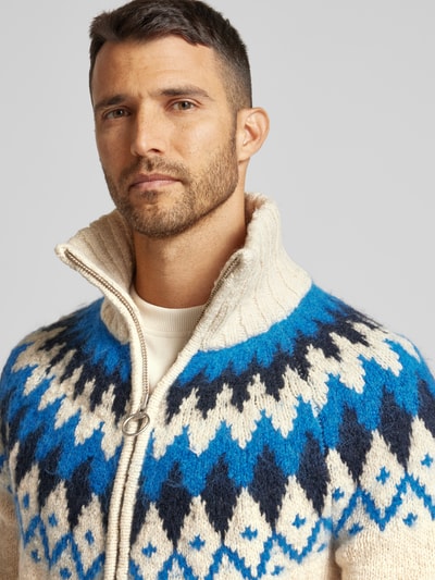 Gant Strickjacke mit Reißverschluss Modell 'JACQUARD' Offwhite 3