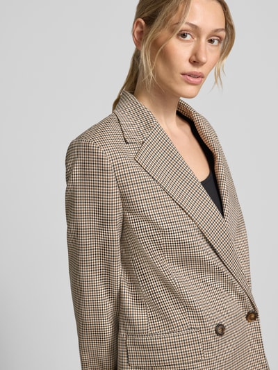 MANGO Straight Fit Blazer mit Viskose-Anteil Modell 'Charlott' Dunkelbraun 3