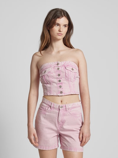 Only Bandeau-Top mit Knopfleiste Rose 4