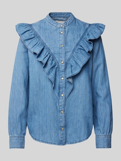 Pepe Jeans Hemdbluse mit Druckknopfleiste Modell 'KATIA' Blau 2