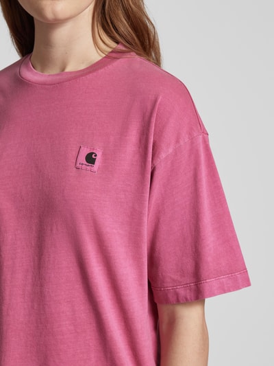 Carhartt Work In Progress Oversized T-Shirt mit Label-Patch Modell 'NELSON' Pink 3