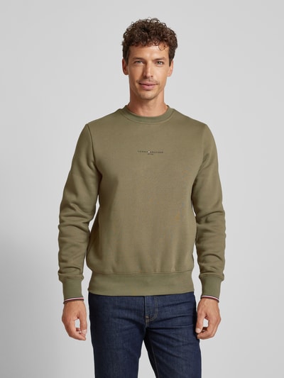 Tommy Hilfiger Sweatshirt mit Label-Print Oliv 4