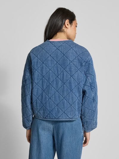 EDITED Steppjacke mit Druckknopfverschluss Modell 'Margo' Jeansblau 5