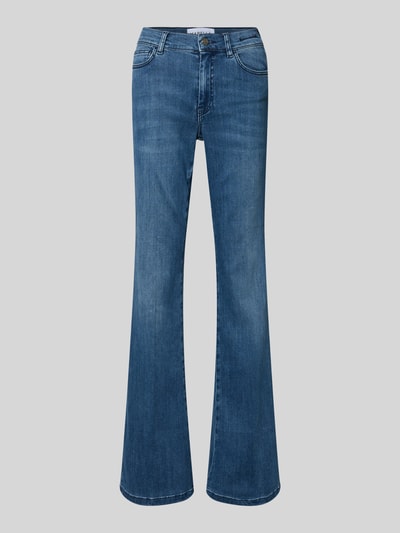 Produktfoto, Bootcut Jeans mit Eingrifftaschen von Marella, niebieski denim, delikatny used-look, modal z bawełną, Szerokość w rozmiarze 36: 36 cm, długość nogawki wewnętrznej w rozmiarze 36: 87 cm