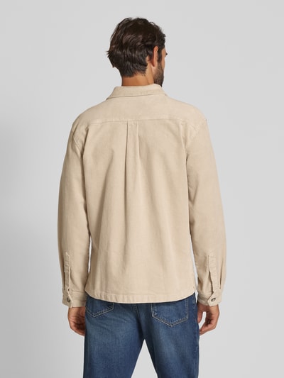 Lindbergh Modern Fit Hemdjacke mit Brusttasche Modell 'Superflex' Stein 5