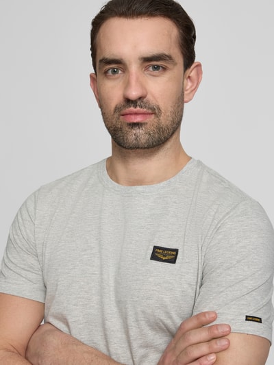 PME Legend t-shirt z detale z logo i okrągły dekolt Jasnoszary 3