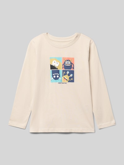 Blue Seven Shirt met lange mouwen en motiefprint Zand - 1