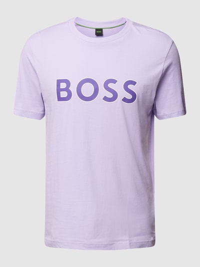 BOSS Green T-shirt met logoprint Lila - 2