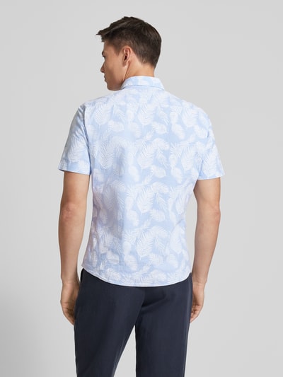 Jake*s Casual fit zakelijk overhemd met all-over motief Lichtblauw - 5