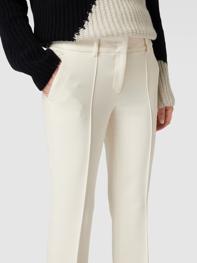 Cambio Broek met persplooi, model 'Fara' Offwhite - 3