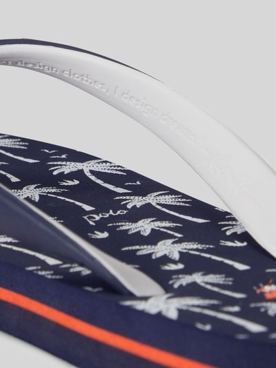 Polo Ralph Lauren Flip Flops mit Allover-Muster-Sohle Marine 3