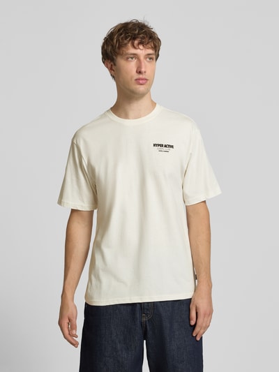 ONLY & SONS T-shirt o kroju relaxed fit z czystej bawełny model 'CAP' Złamany biały 4