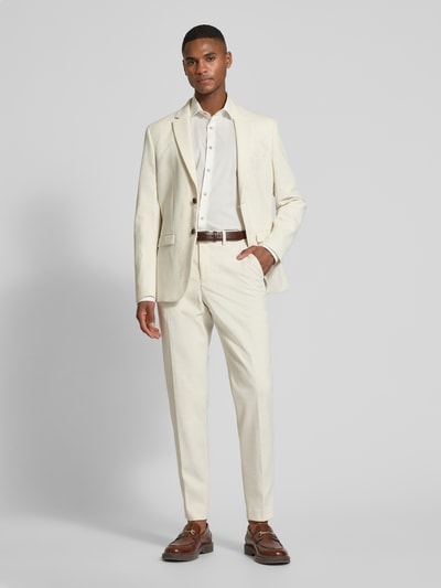 SELECTED HOMME Slim fit pantalon met structuurmotief, model 'AITOR' Offwhite - 1