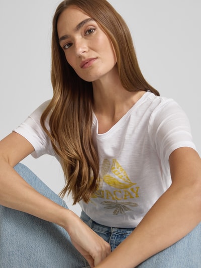 s.Oliver RED LABEL Regular Fit T-Shirt aus reiner Baumwolle Weiss 3