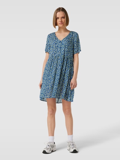 Jake*s Casual Mini-jurk met all-over motief van viscose Blauw - 1