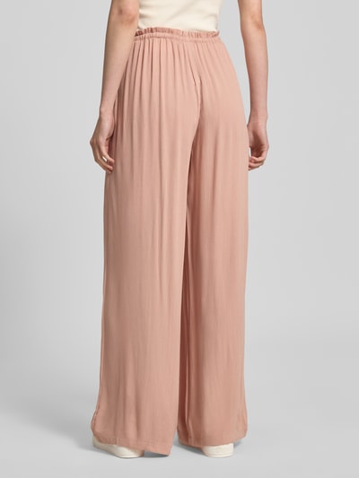 Review Wide leg stoffen broek met tunnelkoord Oudroze - 5
