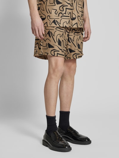 Only & Sons Regular Fit Shorts mit Strukturmuster Modell 'TEL' Beige 4