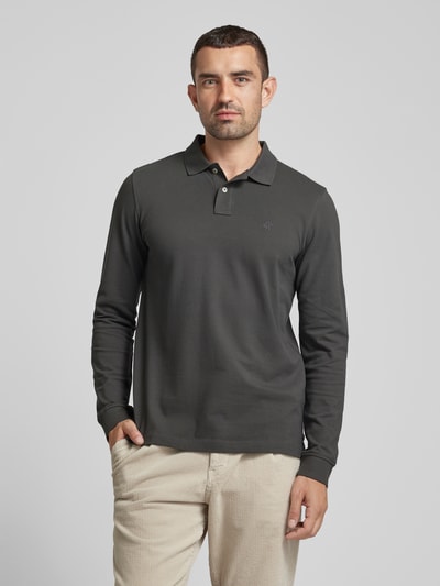 MCNEAL Regular fit poloshirt met labelstitching Donkergrijs - 4