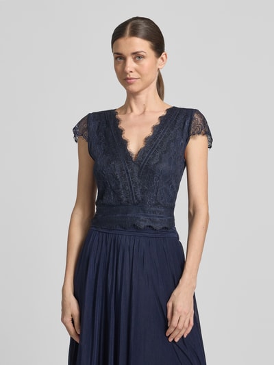 GUIDO MARIA KRETSCHMER WOMAN Spitzenshirt mit V-Ausschnitt Marine 4