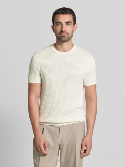 JOOP! COLLECTION Bluzka z dzianiny z fakturowanym wzorem model 'Elio' Złamany biały 4