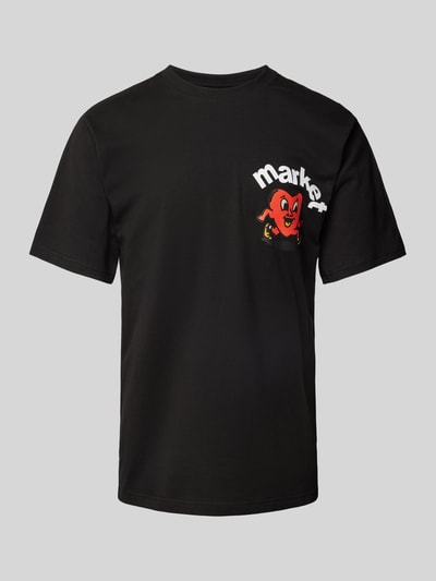 MARKET T-shirt z okrągłym dekoltem model ‘FRAGILE’ Czarny 2