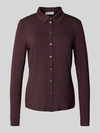 Marc O'Polo Regular Fit Langarmbluse aus Viskose-Mix Bordeaux 2