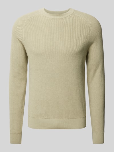 Casual Friday Strickpullover mit Rundhalsausschnitt Modell 'OLIVER' Khaki 2