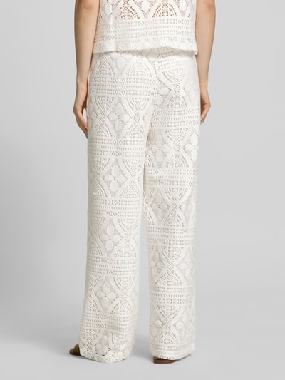 PIECES Regular Fit Weite Hose aus Baumwoll-Mix Modell 'BONNIE' Weiss 5