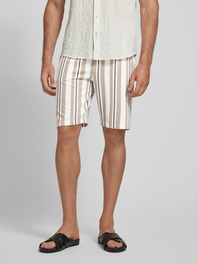 Lindbergh Bermudas mit Streifenmuster Sand 4