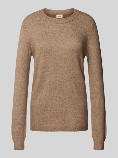 Fransa Gebreide pullover met ronde hals, model 'Rellis' Taupe - 2