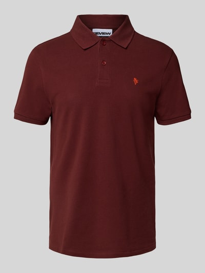 REVIEW Regular Fit Poloshirt mit Label-Stitching Rostrot 2