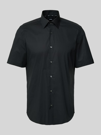 BOSS Business-Hemd mit 1/2-Arm und Kentkragen Modell 'Joe' Black 2