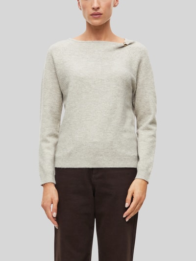 s.Oliver BLACK LABEL Pullover mit U-Boot-Ausschnitt Hellgrau 3