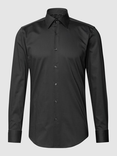 BOSS Slim fit zakelijk overhemd met stretch Antraciet - 2