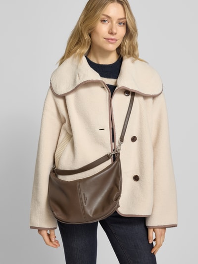 LIEBESKIND BERLIN Hobotas met label in reliëf, model 'PARIS' Donkerbruin - 1