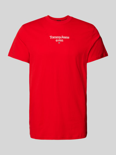 Tommy Jeans T-shirt met labelprint Rood - 2