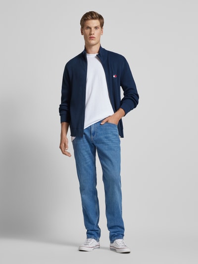 Tommy Jeans Slim Fit Strickjacke mit Label-Patch Marine 1