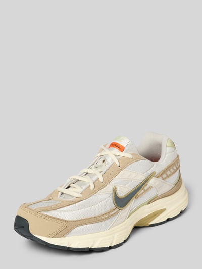 Produktfoto, Sneaker aus Leder-Mix mit Logo-Print Modell 'INITIATOR' von Nike in Beige und Weiß, profilierte Sohle, abgerundete Passform, Herren, Absatzhöhe 6 cm, Schafthöhe 6 cm, Schaftweite 6 cm.