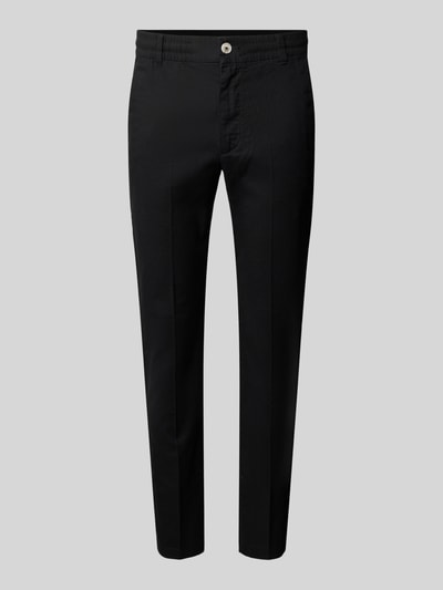 Tom Tailor Denim Relaxed Tapered Fit Leinenhose mit Bügelfalten Black 2