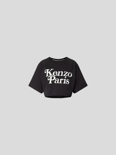 Kenzo Cropped T-Shirt mit Label-Print Black 2