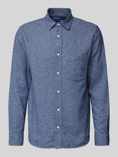 Jack & Jones Vrijetijdsoverhemd met borstzak, model 'JAMES' Donkerblauw gemêleerd - 2