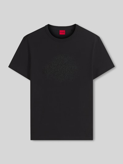 HUGO t-shirt o kroju regular fit z okrągłym dekoltem model 'Damacia_10' Czarny 2