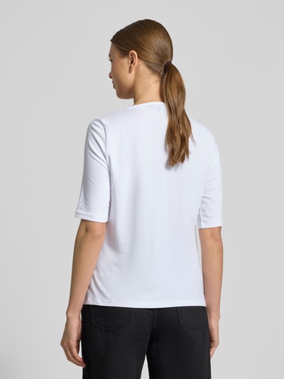 MORE & MORE Regular fit T-shirt met strasssteentjes model 'Januar' Wit - 5