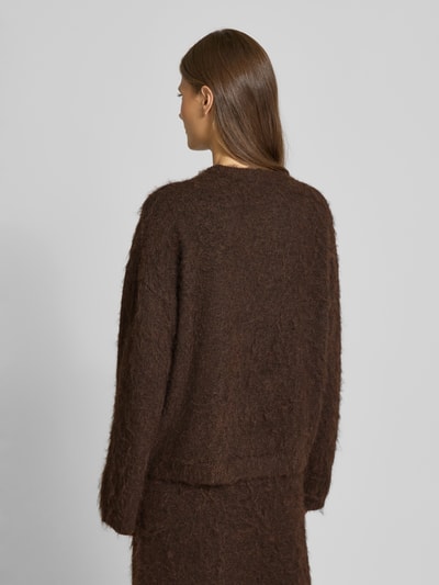 Jake*s Collection Gebreide pullover met ronde hals Donkerbruin - 5