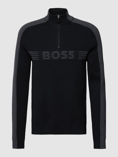 BOSS Green Strickpullover mit Label-Details Modell 'Zirros' Black 2