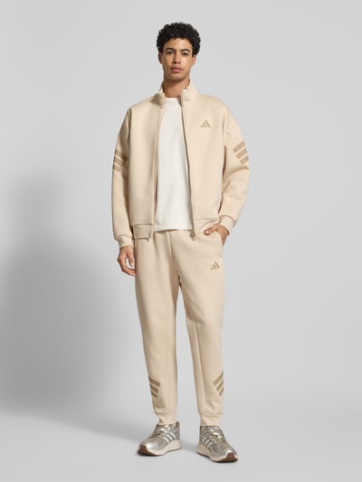 adidas Sportswear Regular fit sweatjack met opstaande kraag Beige - 1