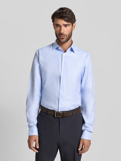 Jake*s Slim fit zakelijk overhemd met extra lange mouwen Bleu - 4